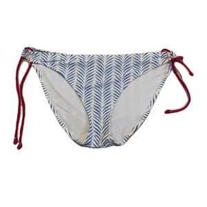 💛 American Eagle Outfitters Blue & White Patterned Tie Side Bikini Bottoms-XL
